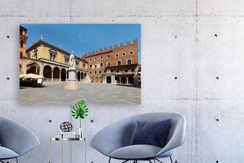 Verona Veneto Italy. Piazza dei Signori with the monument to Dante by Marco Brivio