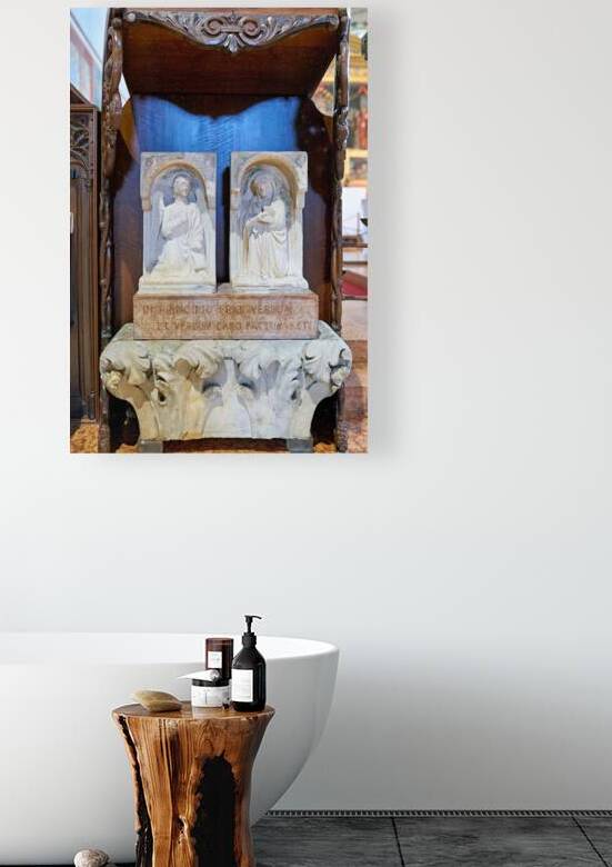 Verona Veneto Italy. The Basilica of San Zeno. Bas relief by Marco Brivio