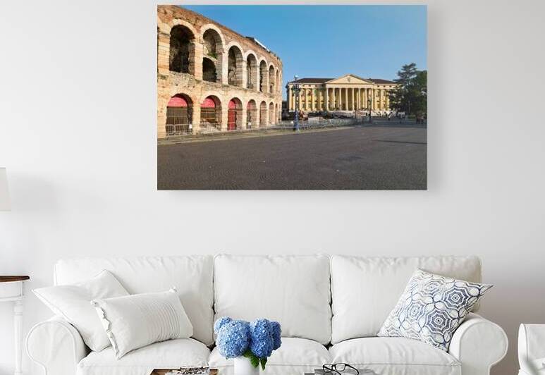 Verona Veneto Italy. The Verona Arena - Roman Amphitheatre and the Town Hall by Marco Brivio