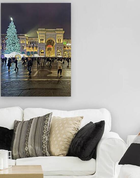 Milan. Italy. Milans Galleria Vittorio Emanuele II illuminated  by Marco Brivio