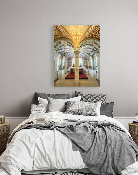 Interior of Santa Maria alla Fontana church in Milan Italy with ornate frescoes and altar by Marco Brivio