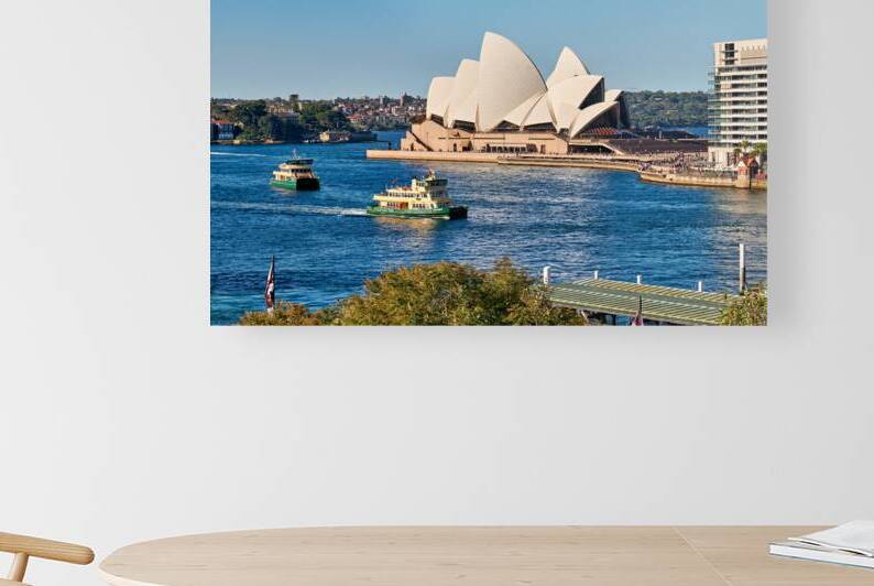 Sydney Opera House and ferries on a sunny day. by Marco Brivio