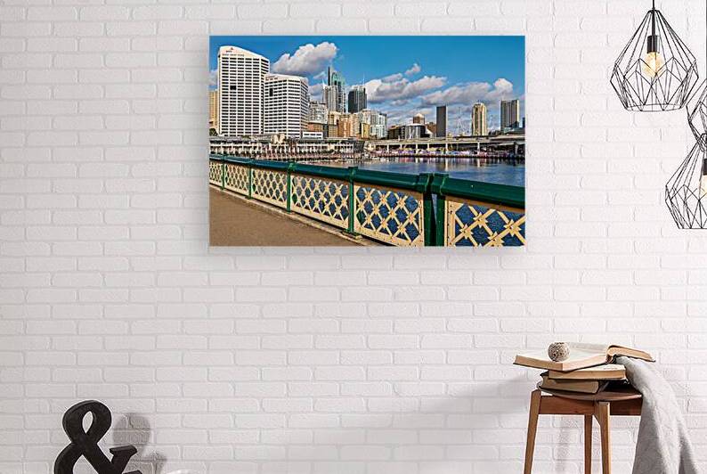 Sydney Harbour skyline with modern buildings and water. by Marco Brivio