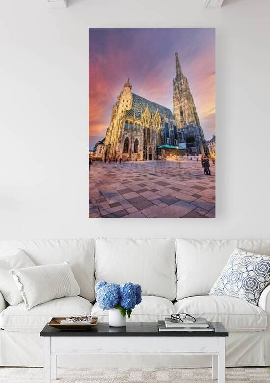 St. Stephens Cathedral Vienna at vibrant sunset. by Marco Brivio