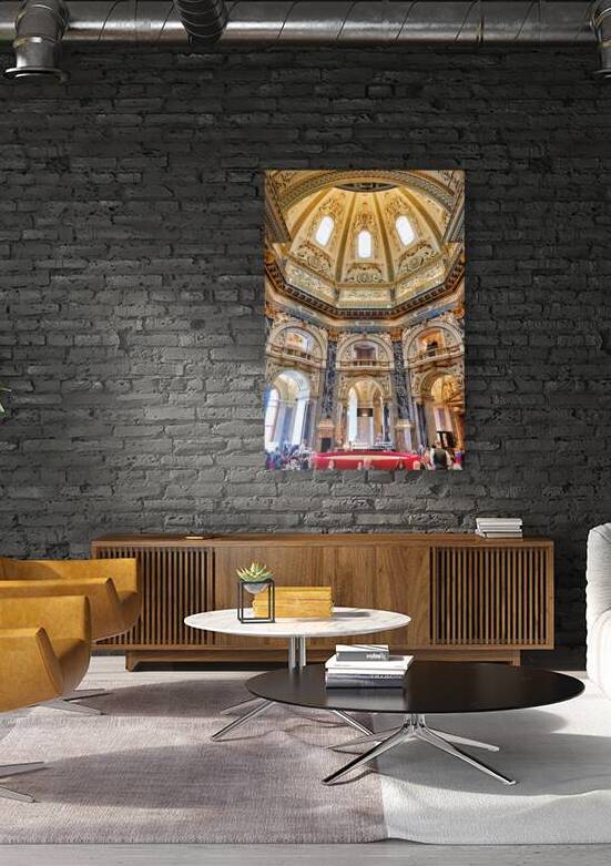 Grand dome and cafe inside Kunsthistorisches Museum Vienna. by Marco Brivio