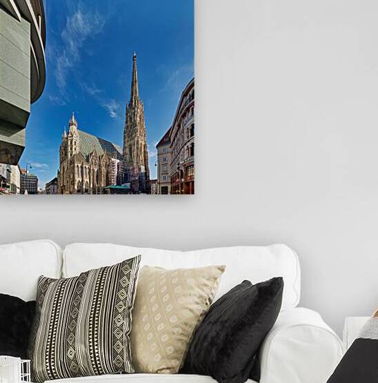 St. Stephens Cathedral Vienna under a clear blue sky. by Marco Brivio