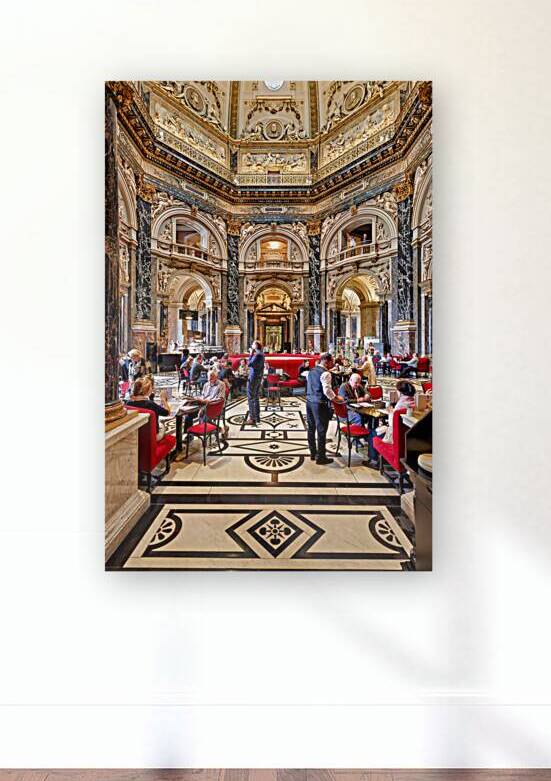 People dining in a grand ornate museum cafe. by Marco Brivio