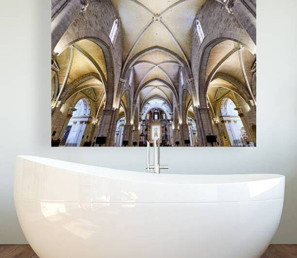 Valencia Cathedral interior with arches and light by Marco Brivio