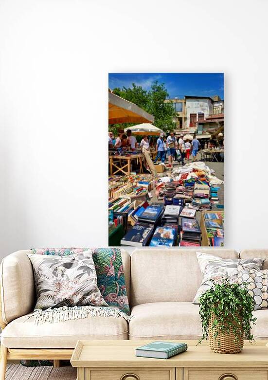 People walk around the bustling flea market at Monastiraki by Marco Brivio