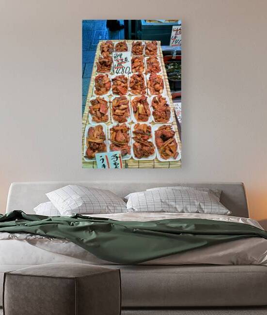 Food display at Nishiki Market in Kyoto Japan with various dish by Marco Brivio