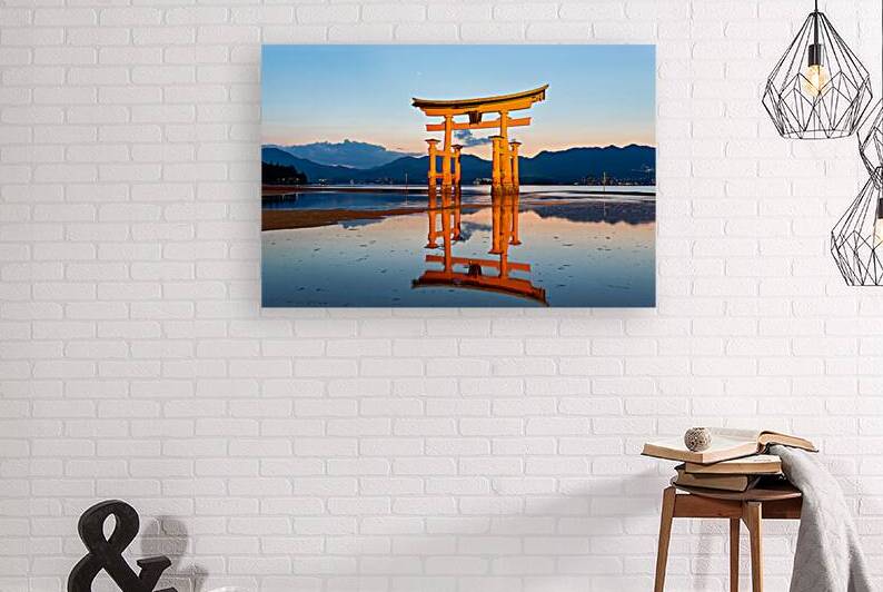 Miyajima Island sunset with Itsukushima Shrine and floating tori by Marco Brivio