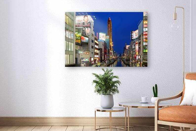Illuminated signboards along Dōtonbori Canal in Osaka Japan by Marco Brivio