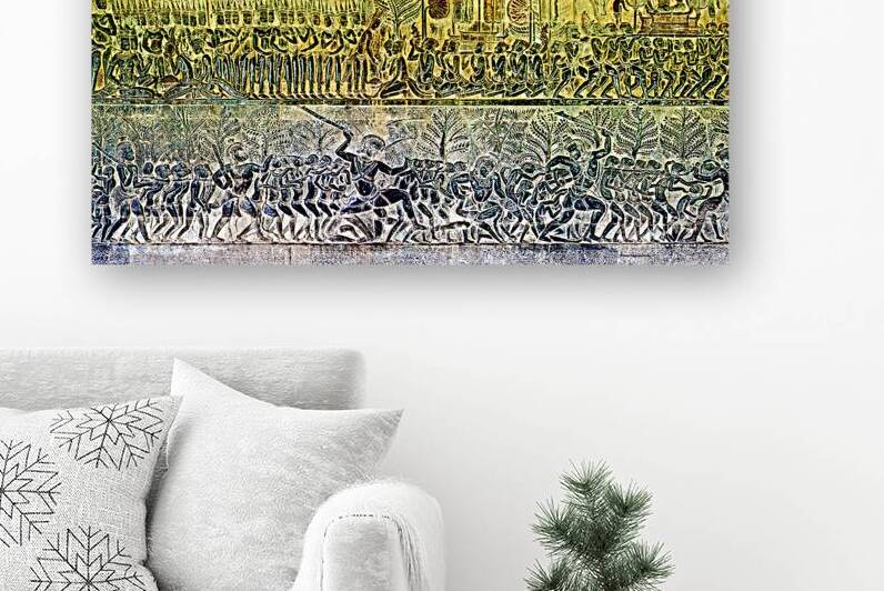 Ancient bas reliefs depicting processions deities and battles. by Marco Brivio