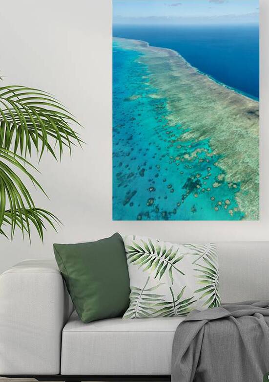 Aerial view of the Great Barrier Reef Australia. by Marco Brivio