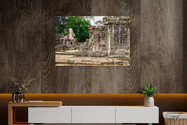 Ancient temple ruins consumed by giant tree roots. by Marco Brivio