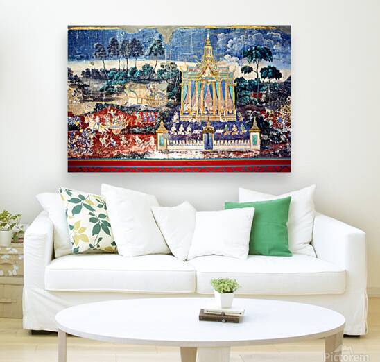 Ancient mural depicting temple figures and scenes of life. by Marco Brivio