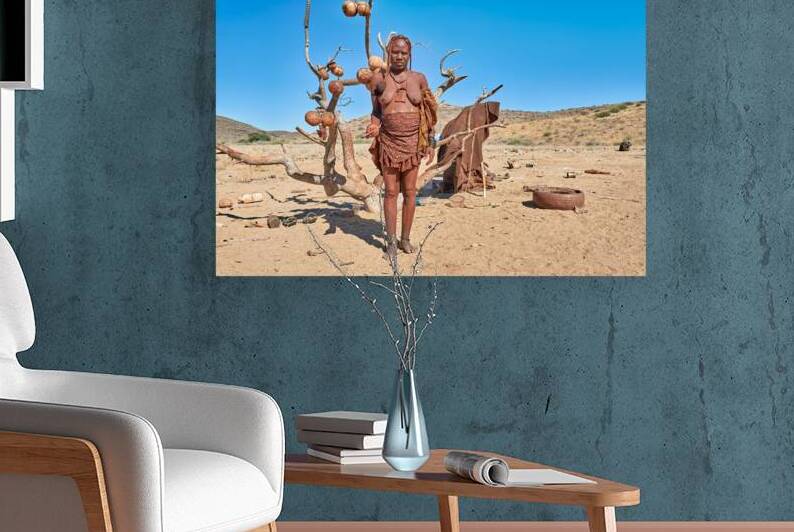 Portrait of a Himba woman standing in Kunene Namibia by Marco Brivio