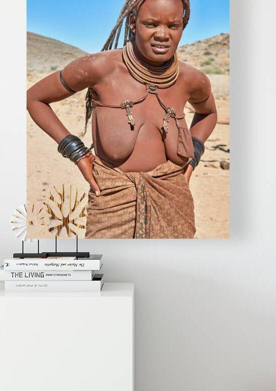 Portrait of Himba woman in Kunene region of Namibia during dayti by Marco Brivio