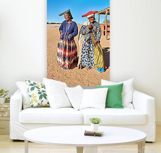 Women from Herero Bantu ethnic group in Namibia stand together by Marco Brivio