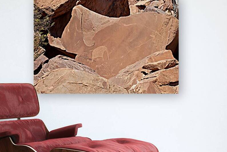 Prehistoric rock engraving at Twyfelfontein in Kunene region Na by Marco Brivio