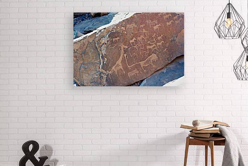 Prehistoric rock engravings at Twyfelfontein in Namibia by Marco Brivio