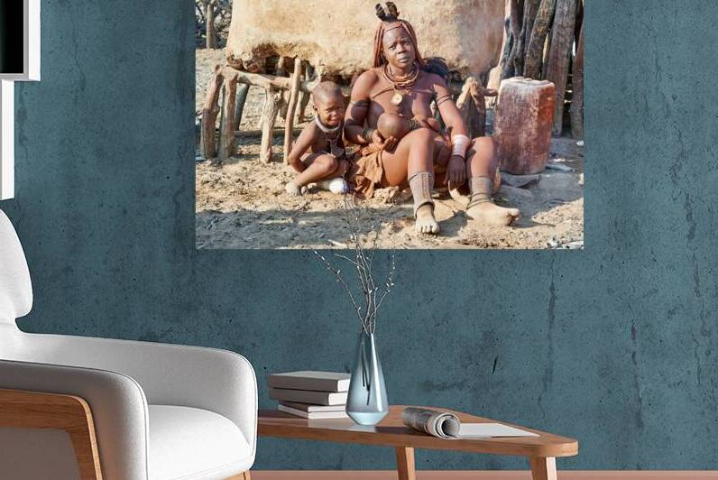 Mother and son in Himba village in Kunene Region of Namibia by Marco Brivio