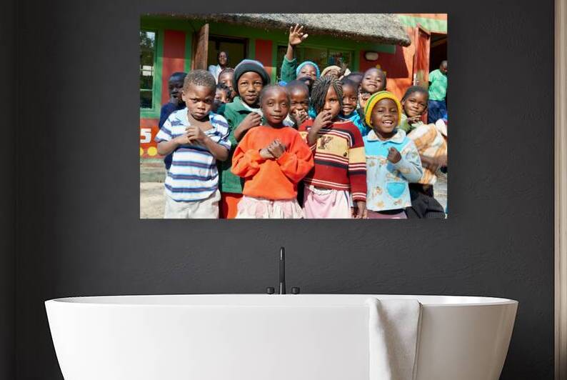 Group of children in classroom in Rundu Kavango Region Namibia by Marco Brivio