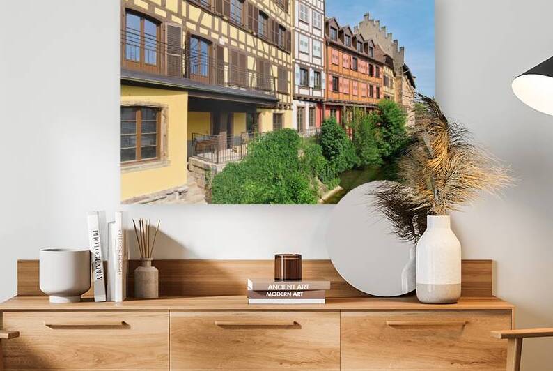 Colored timber houses along the canal in Petit France Strasbour by Marco Brivio