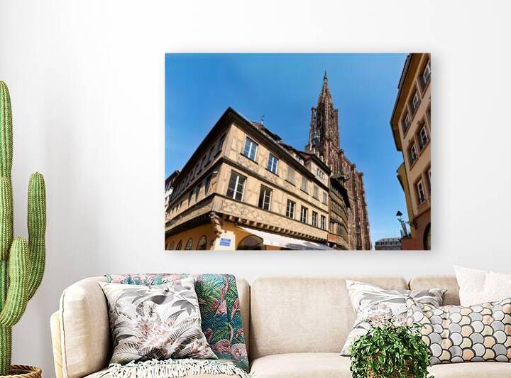 People walk by Kammerzell House near Strasbourg Cathedral in Als by Marco Brivio