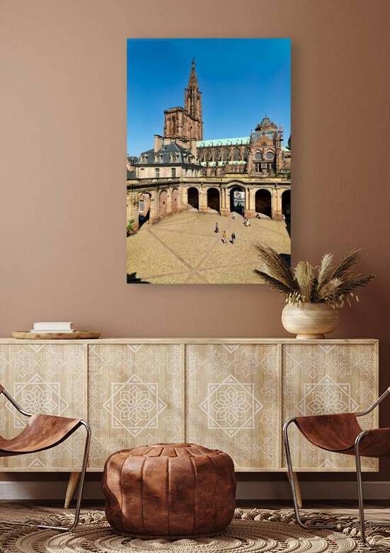 Visitors stroll in Palais Rohan courtyard view Strasbourg Cathe by Marco Brivio