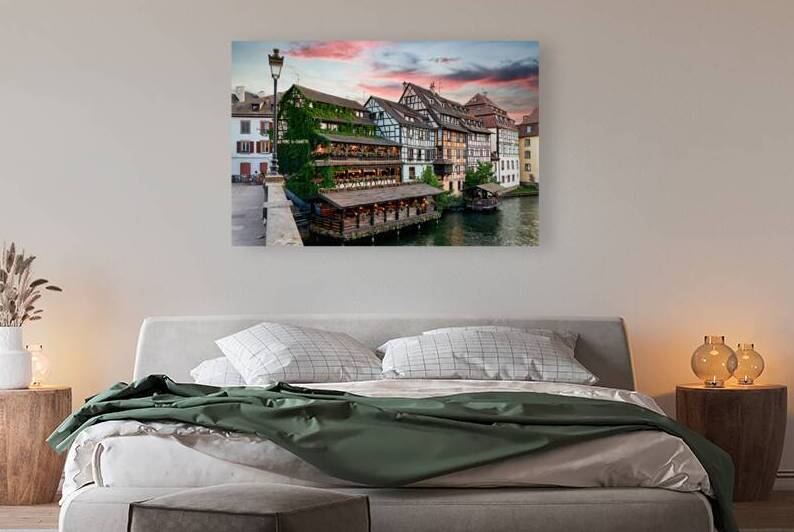 Evening dinner at Petit France district in Strasbourg Alsace by Marco Brivio