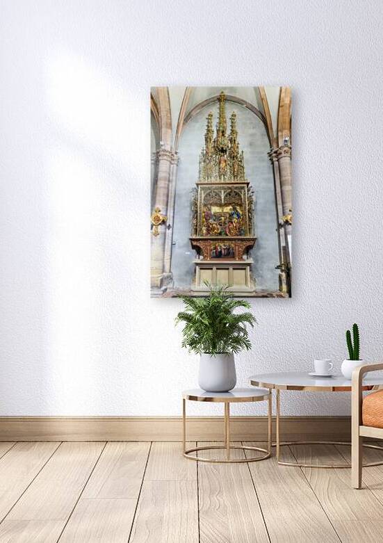 Detailed woodcarving shows religious events in St. Martin Church by Marco Brivio