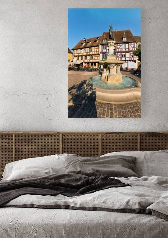 Timber framed houses and fountain in Petite Venise Colmar France by Marco Brivio