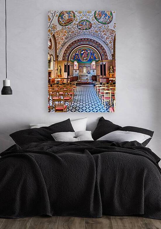 Visitors exploring Chapelle Saint Leon IX in Eguisheim France by Marco Brivio