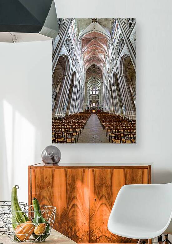 Visitors explore the interior of Auxerre Cathedral in Burgundy  by Marco Brivio