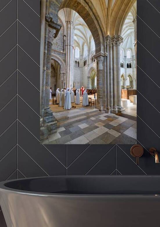 Nuns participate in Mass at Vezelay Abbey in France by Marco Brivio