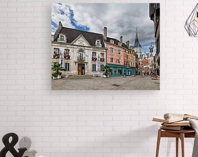 Town hall and astronomical clock in Auxerre Bourgogne France by Marco Brivio