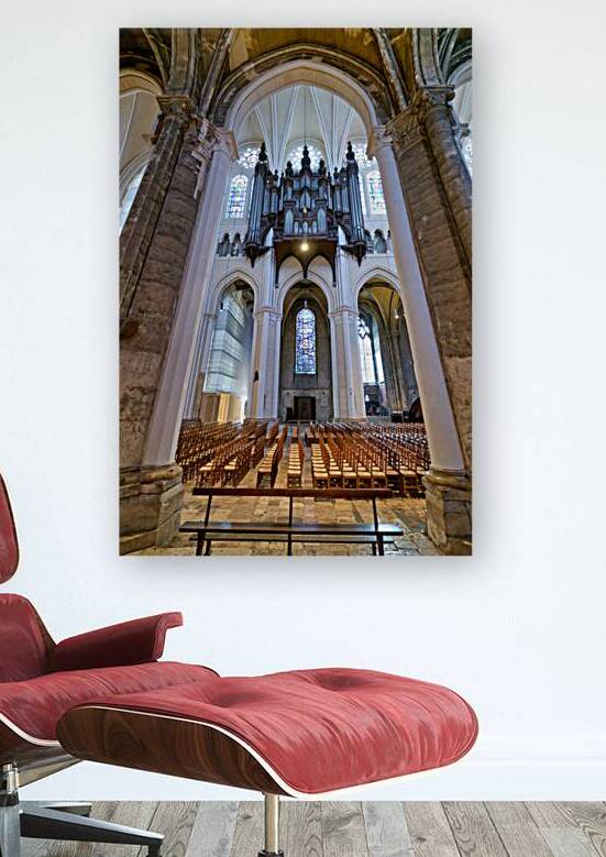 View of the interior of Chartres Cathedral in Chartres France by Marco Brivio