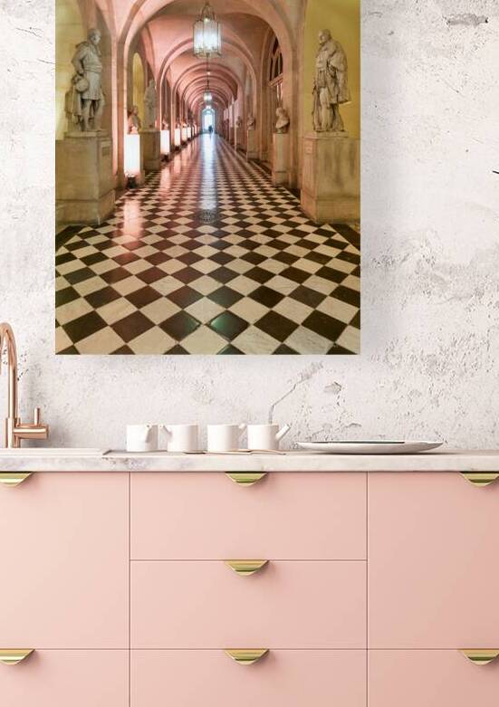 Long hallway with statues in Palace of Versailles Paris France by Marco Brivio