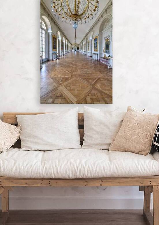 Grand Trianon hall in Palace of Versailles with wooden floor by Marco Brivio