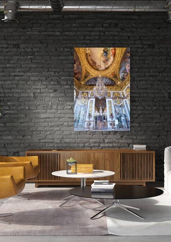 Visitors explore the grand hall of the Palace of Versailles in F by Marco Brivio