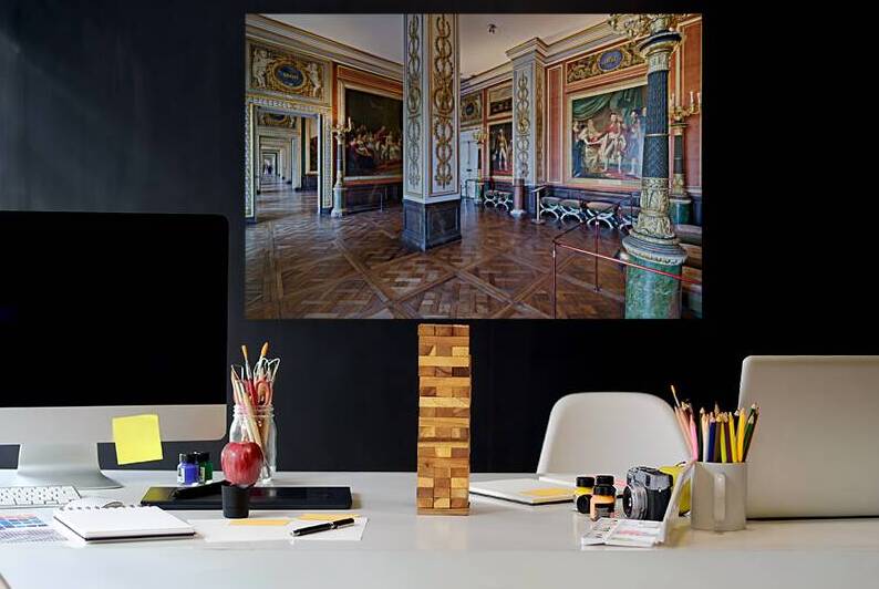 Walk through grand halls in Palace of Versailles in Paris France by Marco Brivio