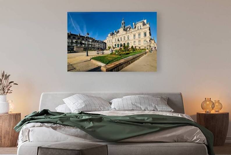 Vannes town hall in Brittany France with nearby park and buildin by Marco Brivio
