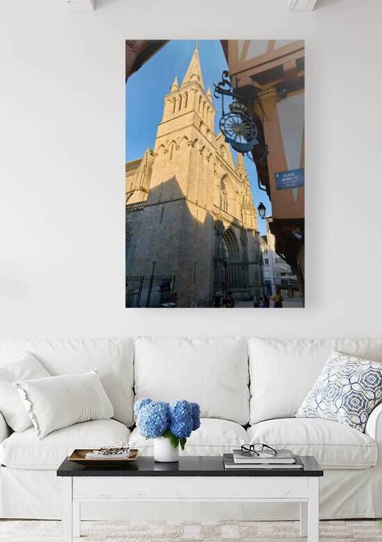 Visitors walk near Saint Pierre Cathedral in Vannes France by Marco Brivio