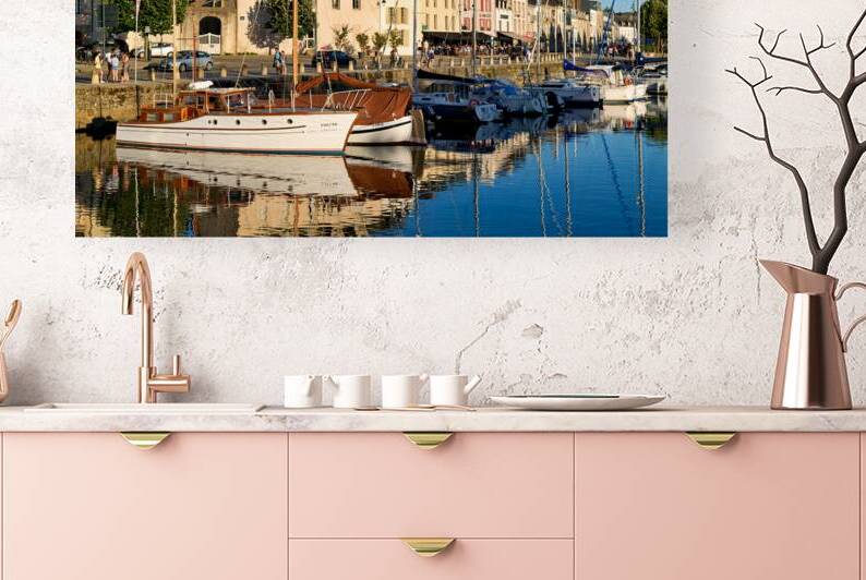 Boats moored at Vannes port in Brittany France during the day by Marco Brivio