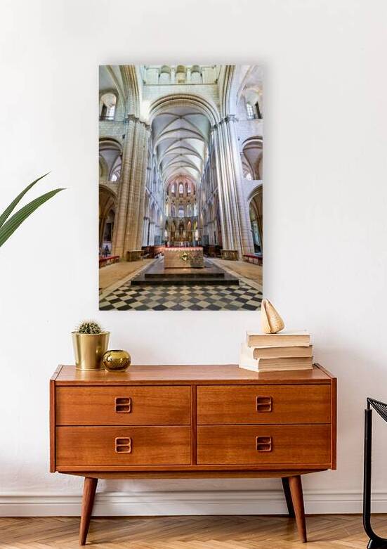 Altar view inside the Abbey of Saint Etienne in Caen Normandy by Marco Brivio