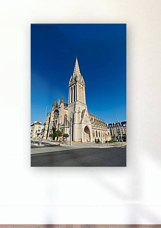 People walk near Saint Pierre church in Caen Normandy by Marco Brivio