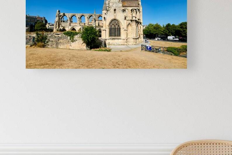 Church of Saint Etienne le Vieux stands in ruins in Caen France by Marco Brivio