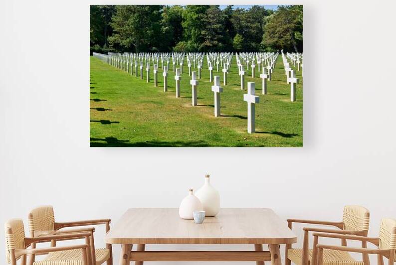 Grave markers in Normandy American Cemetery in Colleville sur Me by Marco Brivio