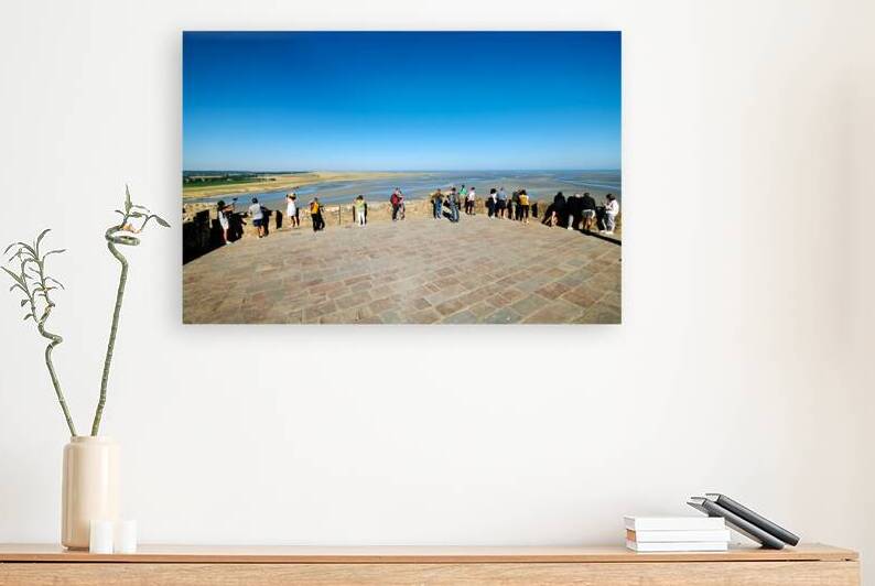 Aerial view of Mont Saint Michel in Normandy during low tide by Marco Brivio